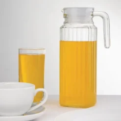 Pichet rainuré en verre 1 L Olympia - Boite de 6