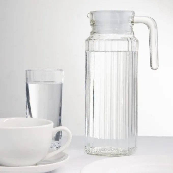 Pichet rainuré en verre 1 L Olympia - Boite de 6