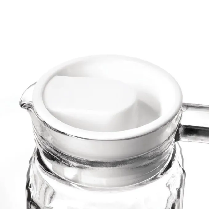 Pichet rainuré en verre 1 L Olympia - Boite de 6