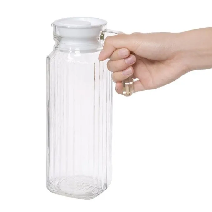 Pichet rainuré en verre 1 L Olympia - Boite de 6