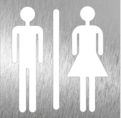 Pictogramme en Acier Inoxydable "Toilette unisexe" - Fricosmos