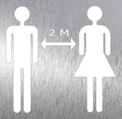 Pictogramme en Acier Inoxydable "Distance de Sécurité" - Fricosmos