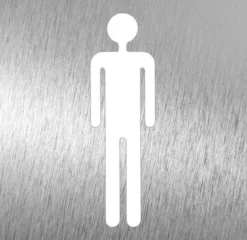 Pictogramme en Acier Inoxydable "Toilette Homme" - Fricosmos