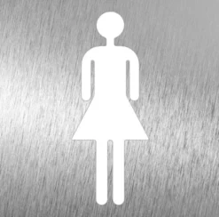 Pictogramme en Acier Inoxydable "Toilette femme" - Fricosmos