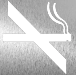 Pictogramme en Acier Inoxydable "Défense de fumer" - Fricosmos