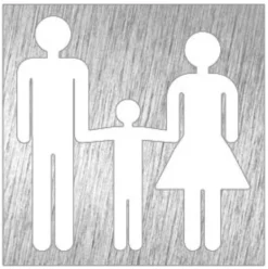 Pictogramme en Acier Inoxydable "Toilette familial" - Fricosmos