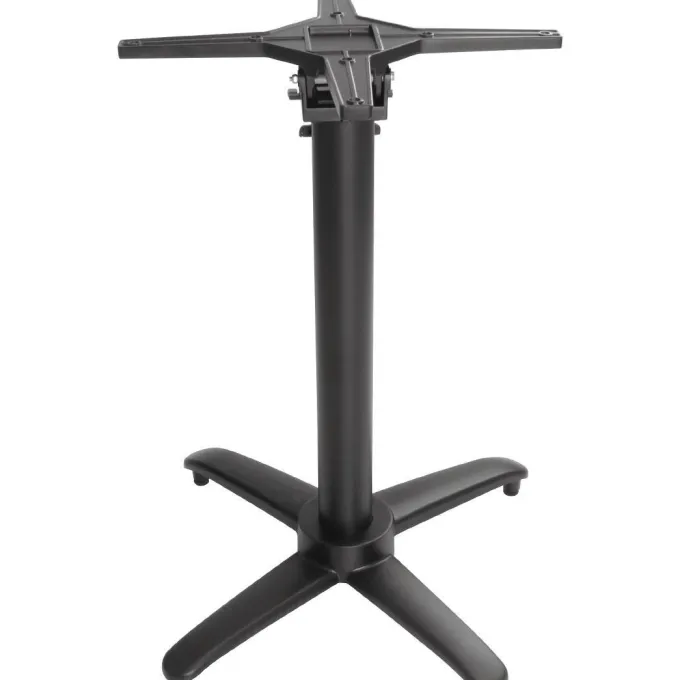 Pied de Table Carré 700 mm Basculant en Aluminium Noir - Bolero