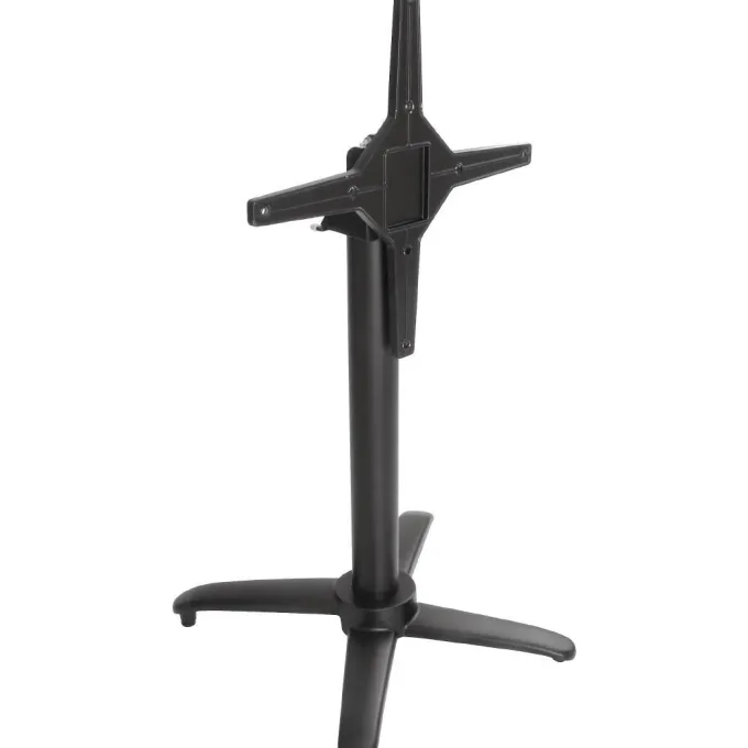 Pied de Table Carré 700 mm Basculant en Aluminium Noir - Bolero