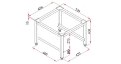 PIETEMENT BAS SUPPORT LAVE VAISSELLE INOX 304-L2G