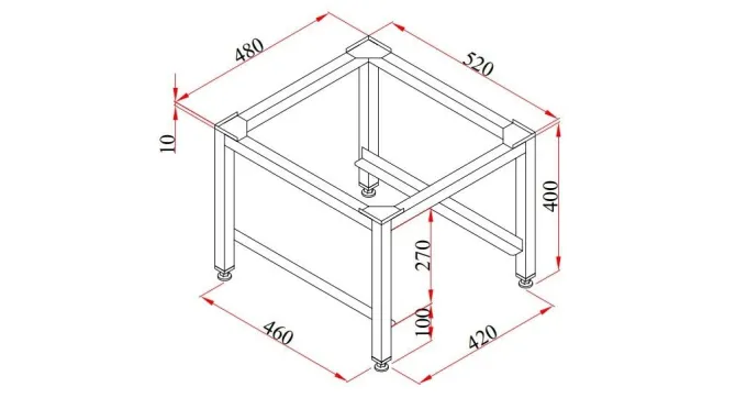 PIETEMENT BAS SUPPORT LAVE VAISSELLE INOX 304-L2G