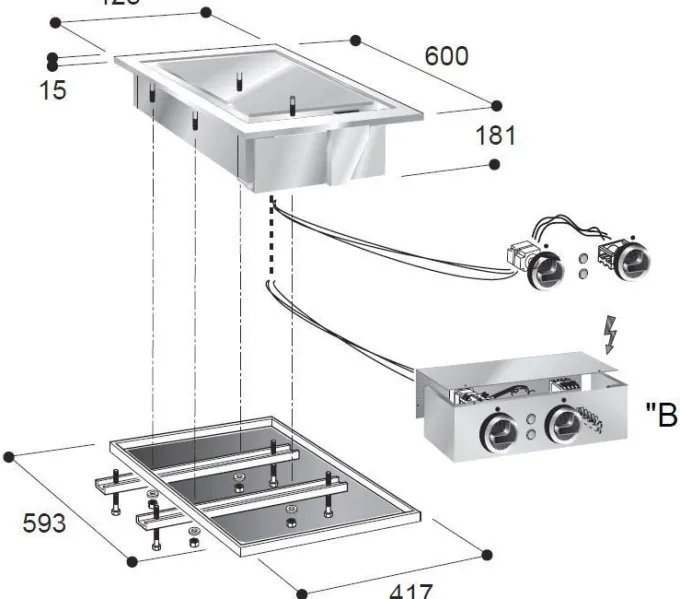 Plancha Encastrable Electrique Plaque Lisse 7,8 kW - Combisteel
