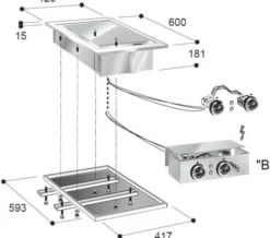 Plancha Encastrable Electrique Plaque Lisse Chromée 7 kW - Combisteel