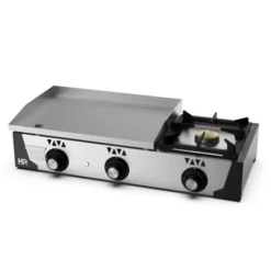 Plancha gaz L 930 mm - Acier rectifié 15 mm + réchaud - HR Fainca