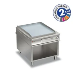 Plancha électrique sur meuble - Plaque lisse chromée - 10 kW - Baron
