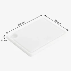 Planche à découper - rigole et récupérateur de jus 600x400 HACCP - blanc - Gilac