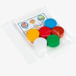 Planche à découper 600 x 400 avec 6 pastilles de couleurs HACCP - blanche - Gilac