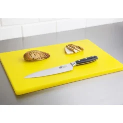 Planche à découper 450 x 350 x 20 mm jaune basse densité - Hygiplas