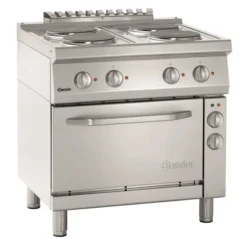 Plan de cuisson Électrique à 4 Plaques Rondes avec Four Électrique GN 1/1 - Bartscher