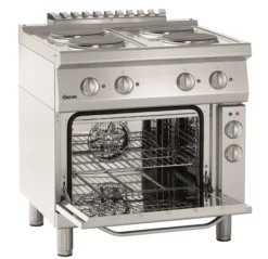 Plan de cuisson Électrique à 4 Plaques Rondes avec Four Électrique GN 1/1 - Bartscher