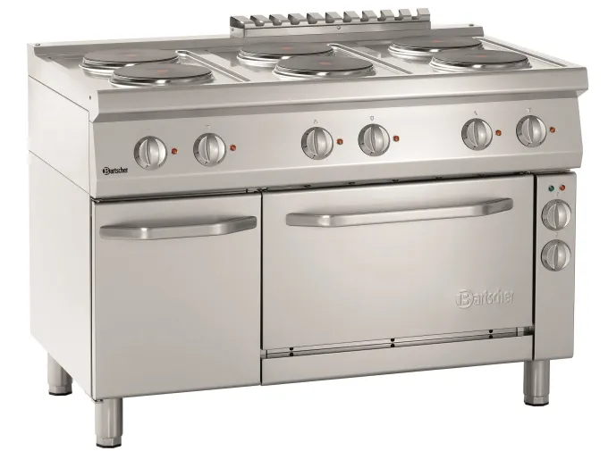 Plan de cuisson à 6 Plaques Rondes avec Four Électrique GN 1/1 - Bartscher