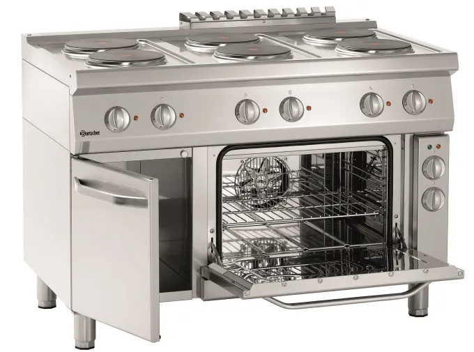 Plan de cuisson à 6 Plaques Rondes avec Four Électrique GN 1/1 - Bartscher