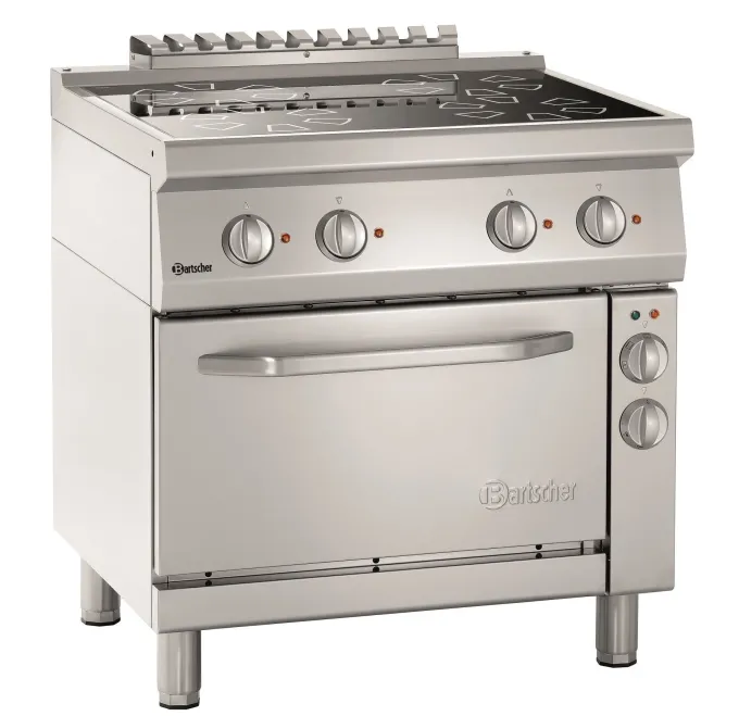 Plan de cuisson vitrocéramique 4 zones radiantes - four électrique GN 1/1 - Bartscher