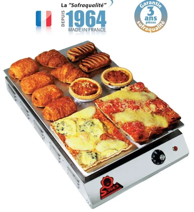 Plaque Chauffante en Inox - 400 x 600 mm - Sofraca