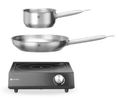 Plaque de Cuisson à Induction 3500W + Casserole + Poêle - Hendi