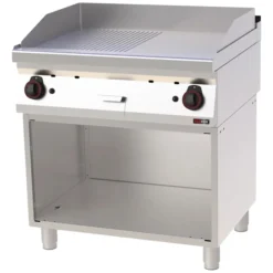 Plaque de cuisson 80x51 à gaz chromée combinée avec soubassement FTHRC 70/80 G - Redfox