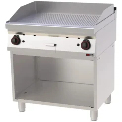 Plaque de cuisson 80x51 à gaz chromée nervurée avec soubassement FTRC 70/80 G - Redfox
