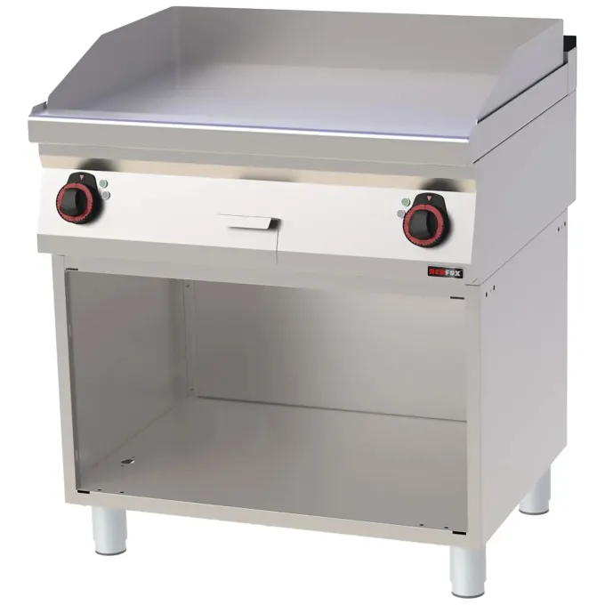 Plaque de cuisson 80x51 électrique chromée lisse avec soubassement 400 V FTHC 70/80 E - Redfox