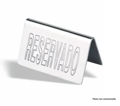 Plaque de Table Reserved en Inox 5 x 10 cm - Pujadas