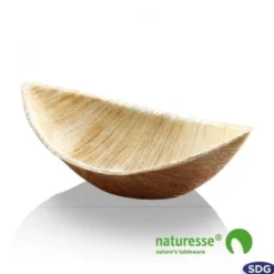 Plat Bateau en Feuille de Palmier 22x13,5 cm - SDG Lot de 100