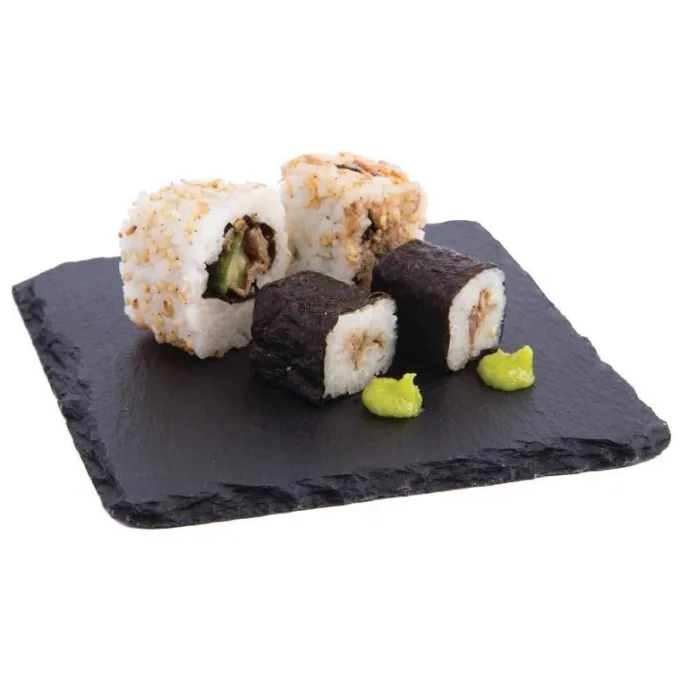 Plat de présentation en ardoise naturelle Olympia - Lot de 4