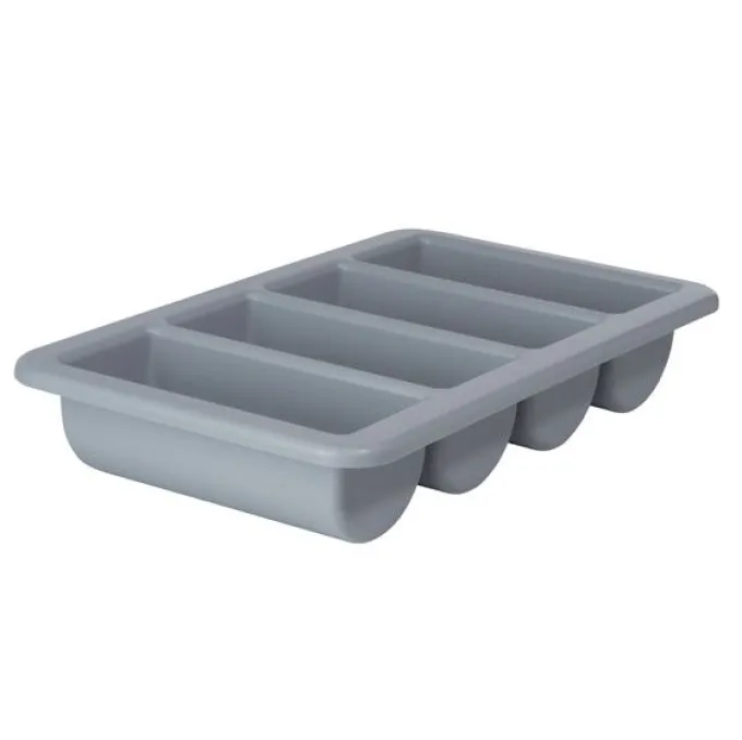 Plateau Couverts Gris 4 Cases - 530X325X - Matériel CHR Pro