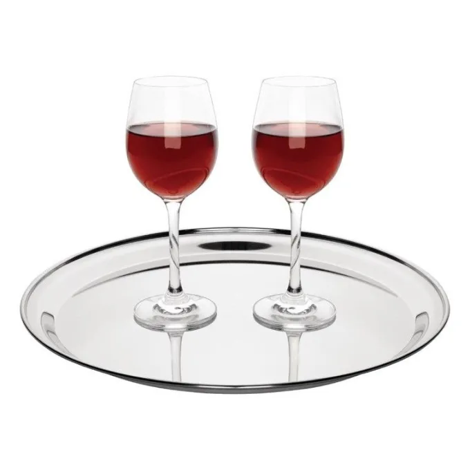Plateau de service en inox rond - Olympia 355 mm
