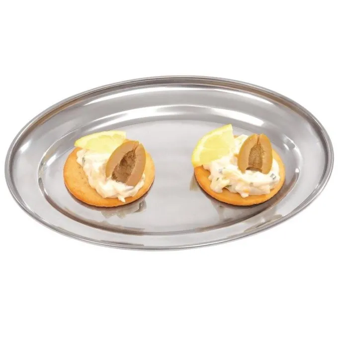 Plateau de service ovale inox 203 mm - Olympia