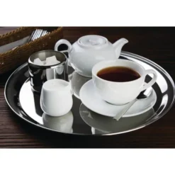Plateau de service rond inox - Olympia 405 mm
