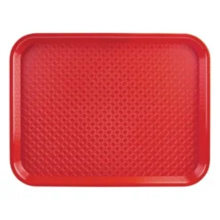 Plateau Fast Food en Plastique Rouge 345x265mm - Kristallon