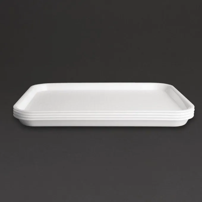PLATEAU FAST FOOD EN PLASTIQUE OLYMPIA BLANC 345 X 265MM - Kristallon