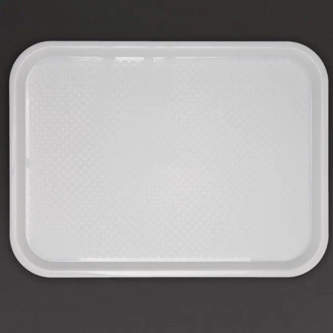 PLATEAU FAST FOOD EN PLASTIQUE OLYMPIA BLANC 345 X 265MM - Kristallon
