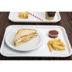 PLATEAU FAST FOOD EN PLASTIQUE OLYMPIA BLANC 345 X 265MM - Kristallon