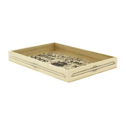 Plateau Rectangle Bois Barok 36X25 Noir Lot de 12 - Créapak