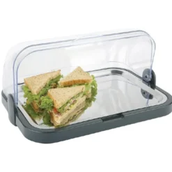 Plateau réfrigéré inox avec couvercle rabattable