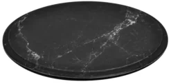 Plateau Rond en Mélaminé Imitation Marbre Ø 285 mm - Noir - L2G