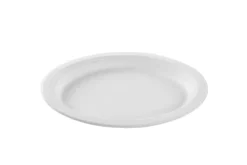 Plateaux de service ovale blanc en canne à sucre 26 x 20 cm - 800 unités - Betik