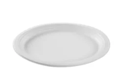 Plateaux de service ovale blanc en canne à sucre 32 x 26 cm - 500 unités - Betik