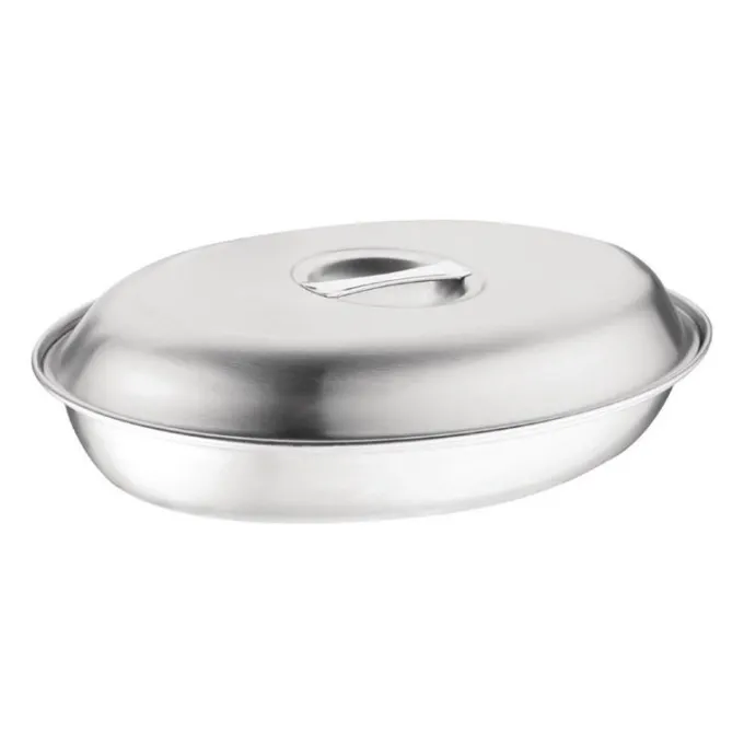 Plat à légumes ovale en inox 180 x 252 x 42 mm - Olympia