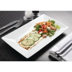 Plat Rectangulaire de Service en Porcelaine Blanche 310 x 180 mm - Boite de 2 - Olympia