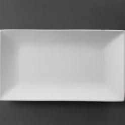 Plat Rectangulaire de Service en Porcelaine Blanche 310 x 180 mm - Boite de 2 - Olympia